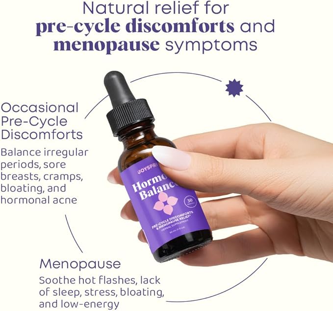 JoySpring Hormone Balance for Women | Natural Menopause Supplements with Black Cohosh | Supports Hot Flash Relief & PMS Relief for Menstrual Herbal Support