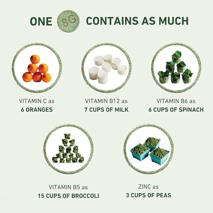 8Greens Supergreens Tablets | Super Greens Powder Superfood Tablet, Metabolism Immunity & Focus, Daily Greens Effervescent Tablets, Organic: Aloe Vera, Spirulina, Chlorella, Energy, 30 Servings