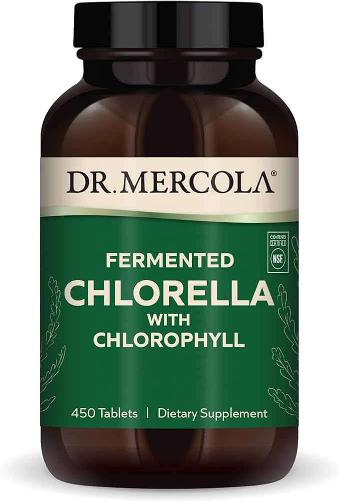 Dr. Mercola Fermented Chlorella with Chlorophyll, 90 Servings (450 Tablets),