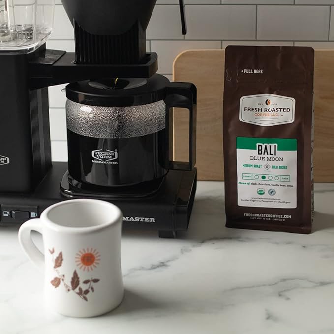 Fresh Roasted Coffee, Organic Bali Blue Moon, 12 oz, Medium Roast, Kosher, Whole Bean