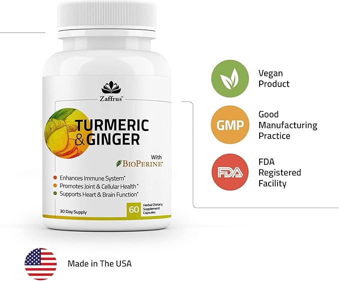 Zaffrus - Organic Turmeric Curcumin & 60 Supplement