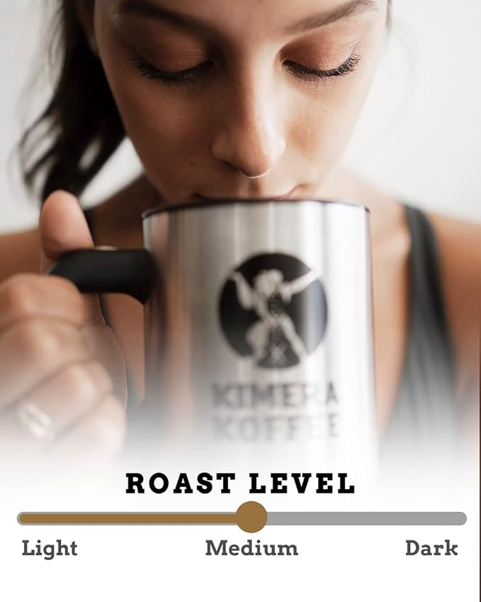 Kimera Koffee Original Blend - Organic Medium Roast Ground Coffee, Vitamin-Infused with Taurine, Alpha GPC, DMAE, L-Theanine for Cognitive Support & Athletic Performance, 12oz
