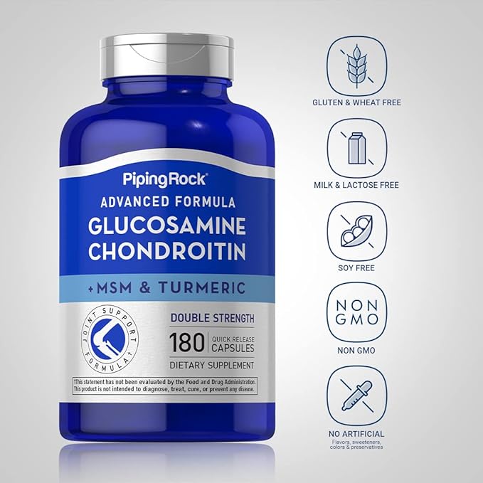 Piping Rock Glucosamine Chondroitin MSM Turmeric 180 Capsules