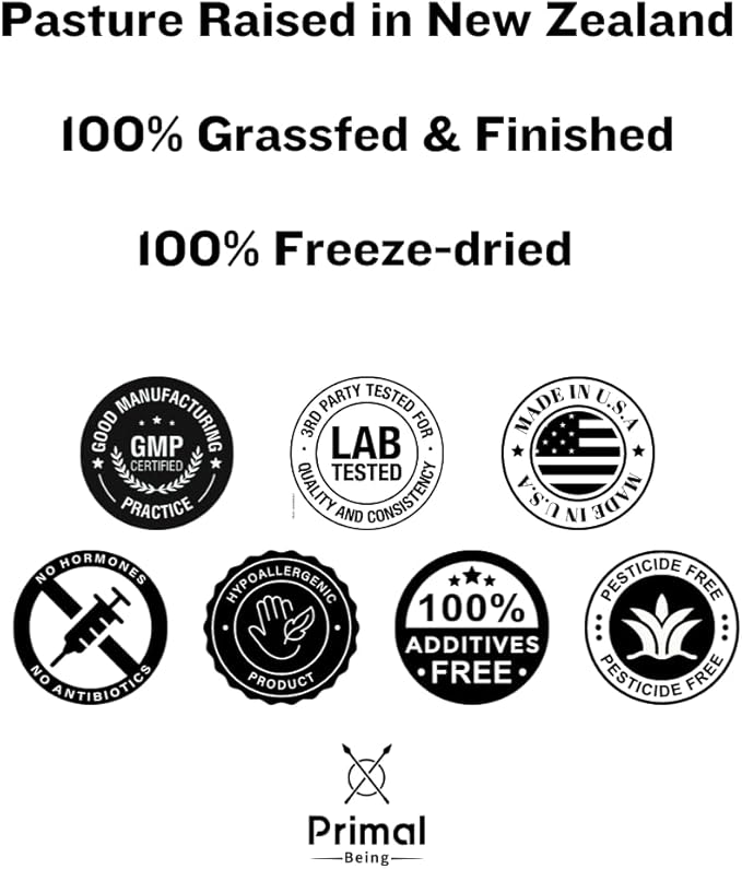 Primal Being Grassfed Beef Female Vitality Supplement- Supports Hormonal Health, Fertility, Inflammation, Energy - 90 Capsules, 1500mg per Serving