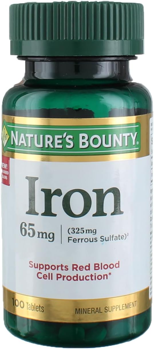 Nature's Bounty Iron 65 mg Tablets 100 Tablets, 100 Each, 3-Pack