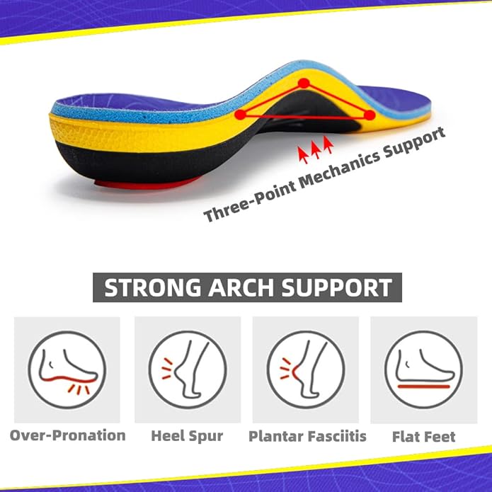 VALSOLE Heavy Duty Support Pain Relief Orthotics 220+ lbs