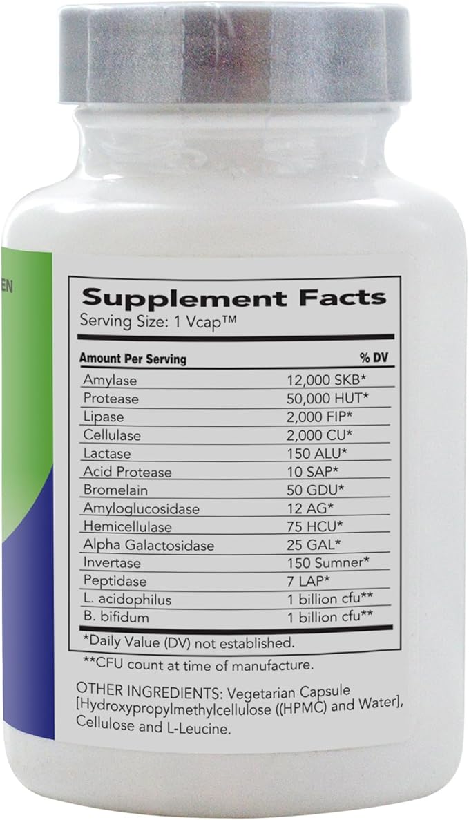AbsorbAid Platinum Digestive Enzyme Support 120 12 Digestive 2 Probiotics