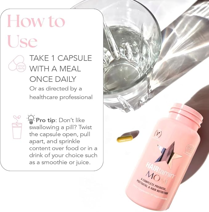 HAIRtamin MOM Vegan Prenatal & Postnatal (30 Counts)
