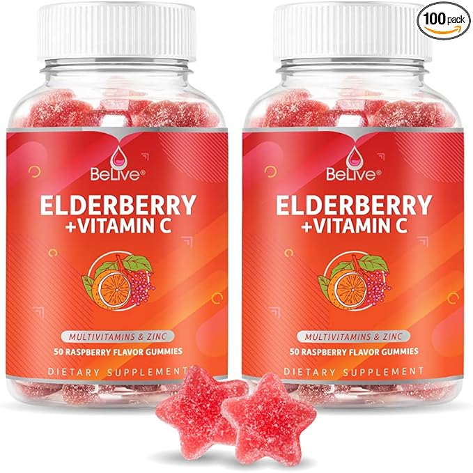 BeLive Elderberry Gummies with Zinc and B12 - 2-Pack