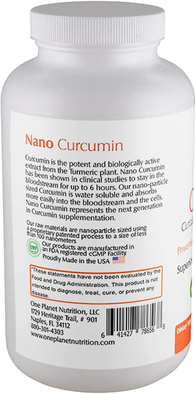 Nano Curcumin Capsules — 500 mg 240 Veggie 8 Months