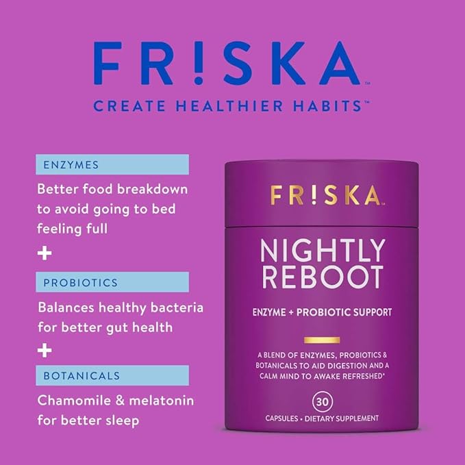 FRISKA Nightly Reboot Enzyme and Probiotics 30 Capsules