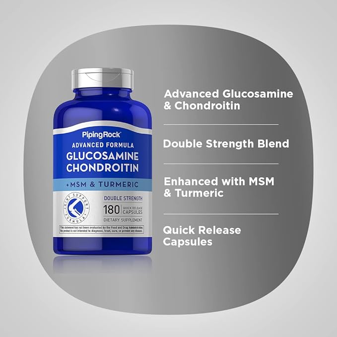 Piping Rock Glucosamine Chondroitin MSM Turmeric 180 Capsules
