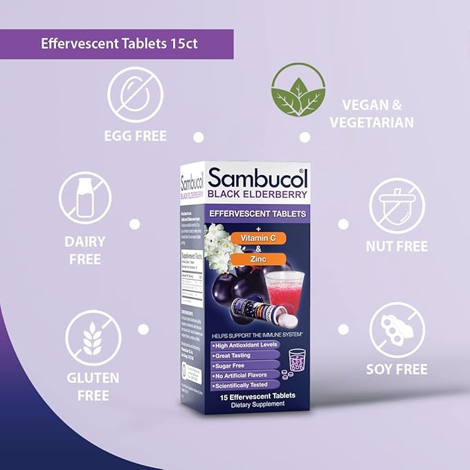 Sambucol Black Elderberry Tablets with Vitamin 15 Tablets