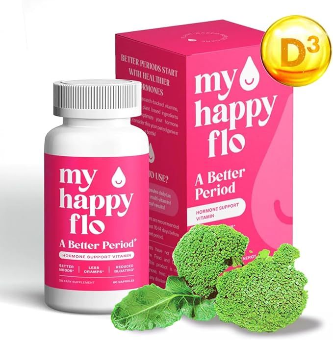 PMS Support Supplement for Women with Iron, PMS Relief Hormone Support for Women, 10-in-1 PMDD Supplements for Women | DIM & I3C Indole-3-Carbinol for Cramp Relief, Heavy Flow - 60 Caps