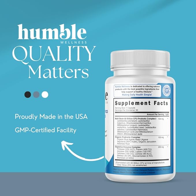 Organic Prebiotics + Probiotics Supplement 60 Billion