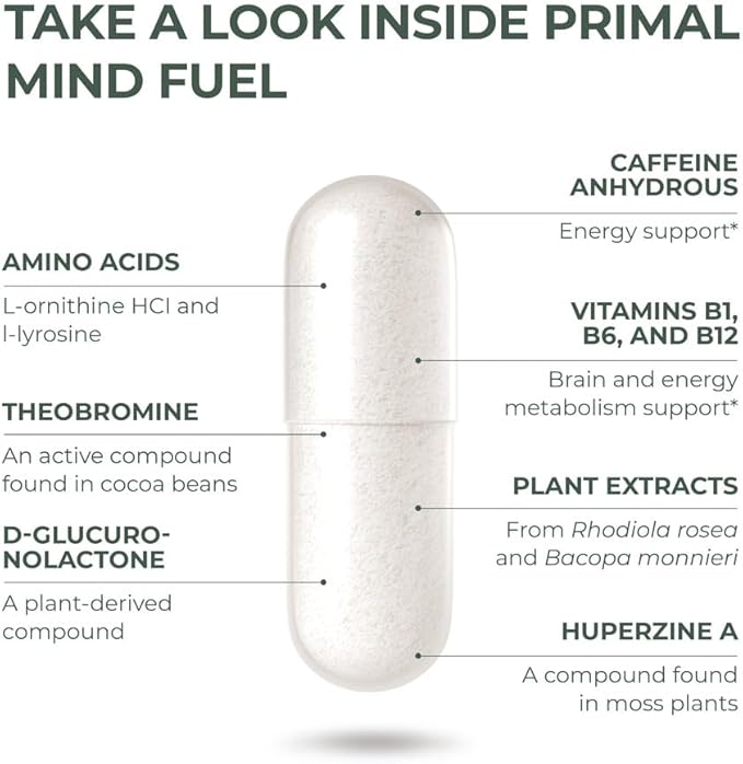 Brain Supplement by Primal Harvest, Primal 30 Capsules