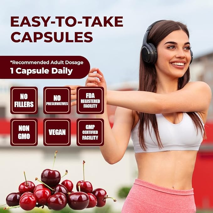 Pomona Wellness Tart Cherry Supplement, Antioxidant 60 Capsules