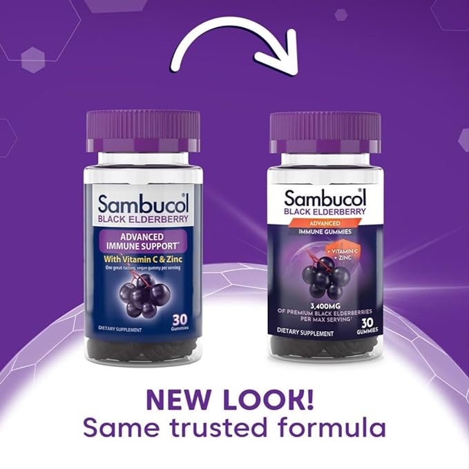 Sambucol Black Elderberry Gummies with Vitamin 30 Count, 2 Pack
