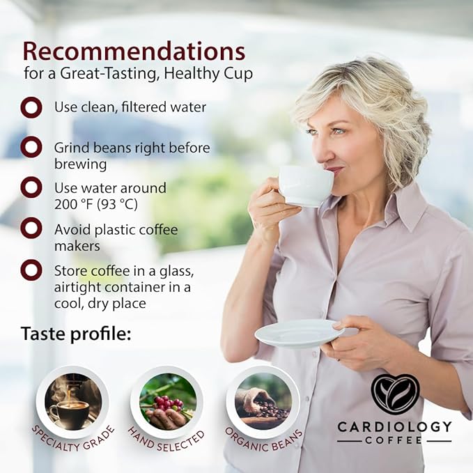 Heart Healthy Coffee - Organic Mold Free Coffee Whole Bean Dark Roast - USDA Certified Hand-Selected Honduras Cardio Coffee - Non-GMO Tested for Mycotoxins & Pesticides - 12oz