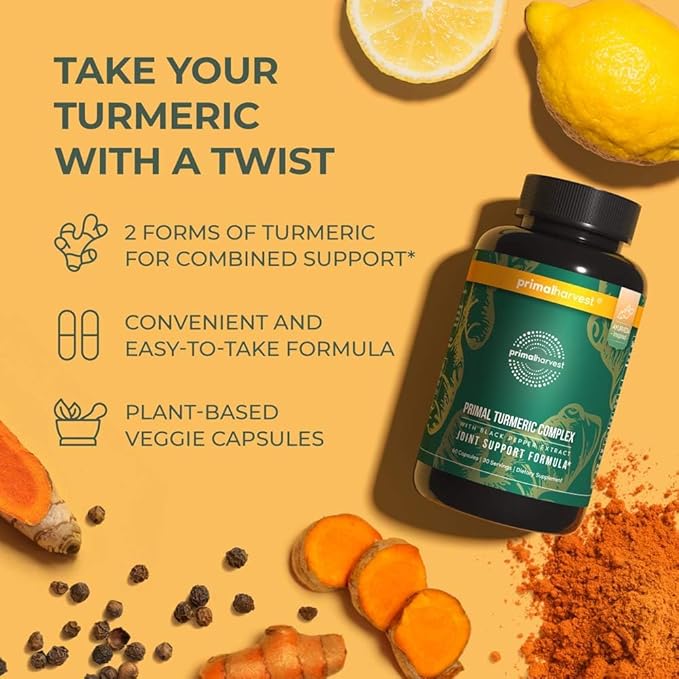 Primal Harvest 1 Pack, Primal Turmeric 60 Capsules
