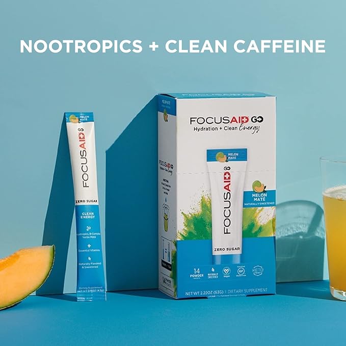 FOCUSAID GO Nootropics Energy Blend, Zero 100mg Natural 14)
