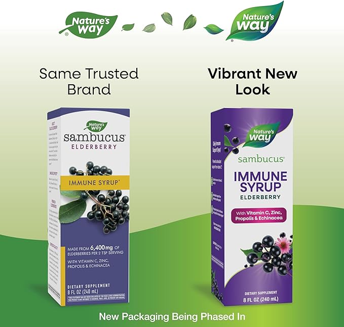 Nature's Way Sambucus Elderberry Immune Syrup, 8 Fl