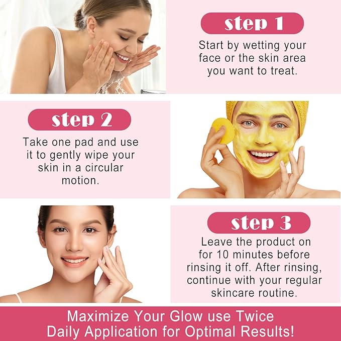 Turmeric Cleansing Pads, Kojic Acid and B5, Vitamin 40PCS