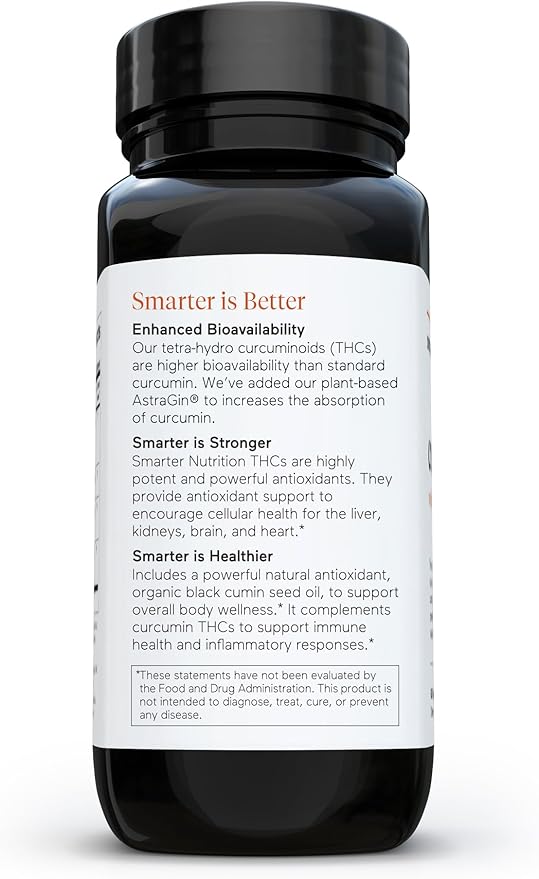 Smarter Nutrition Curcumin Softgels 95% Tetrahydrocurcuminoids (60 Count 1)