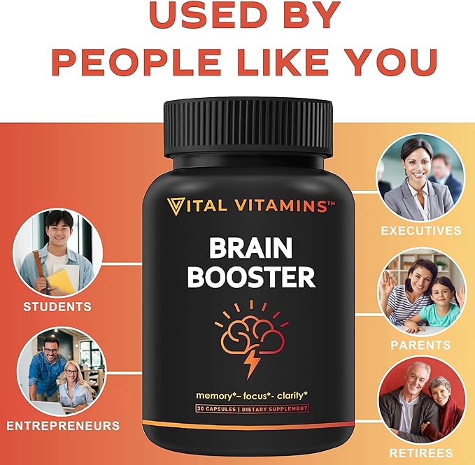 Vital Vitamins Brain Supplements for Memory B12, Gingko