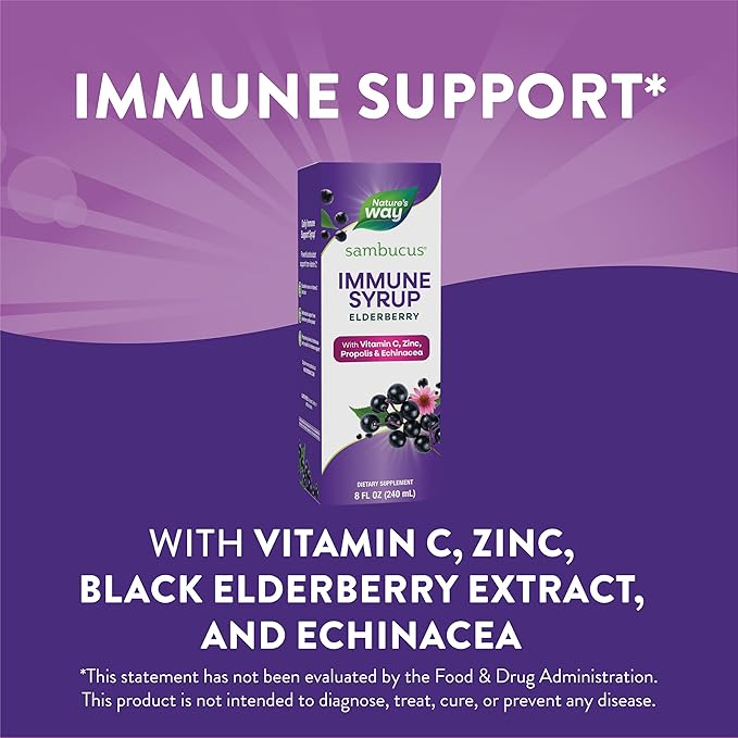 Nature's Way Sambucus Elderberry Immune Syrup, 8 Fl