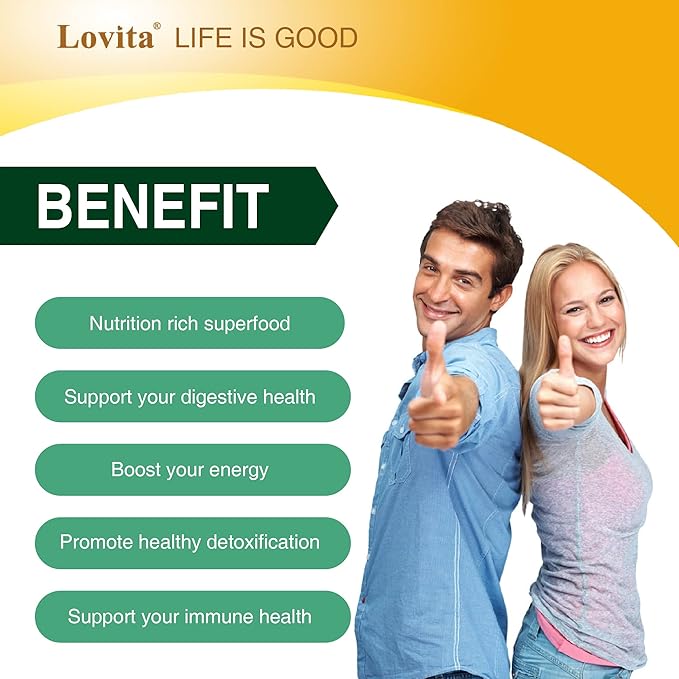 Lovita Organic Spirulina 1000mg per Tablet, 100% Vegan, 90 Vegetarian