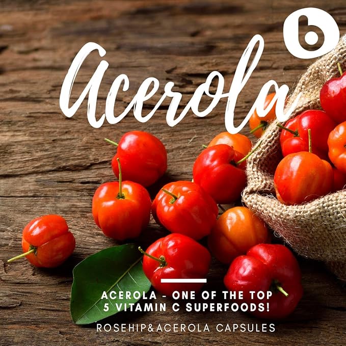 b Organic Rose Hips & Acerola 1000mg, for (90 Capsules)