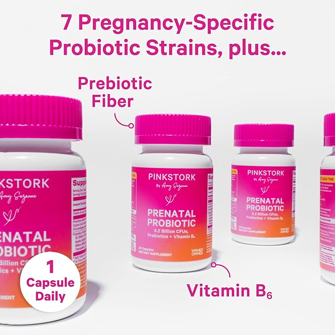 Pink Stork Prenatal Probiotics for Women B6 and 30 Capsules