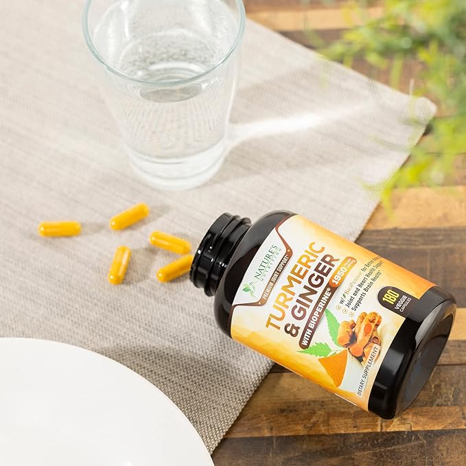 Turmeric Curcumin with BioPerine & Ginger 95% Curcuminoids 1950mg - 180 Capsules