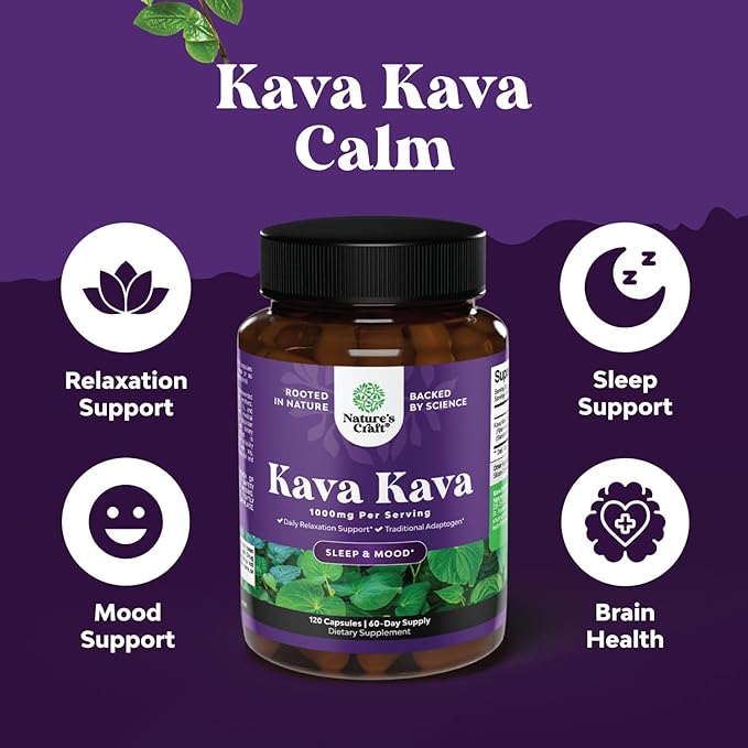 Kava Root Mood Support Supplement 1000mg Serving (60 Servings)