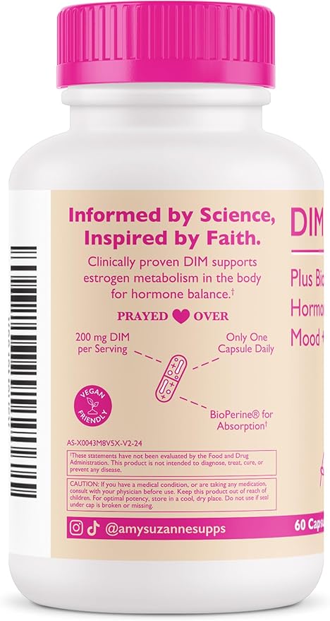 200 DIM Supplement for Women - Estrogen Metabolism and Hormone Harmony for Menopause, Perimenopause & PMS Support - DIM Plus Bioperine for Mood Support - 60 Day Supply, Vegan