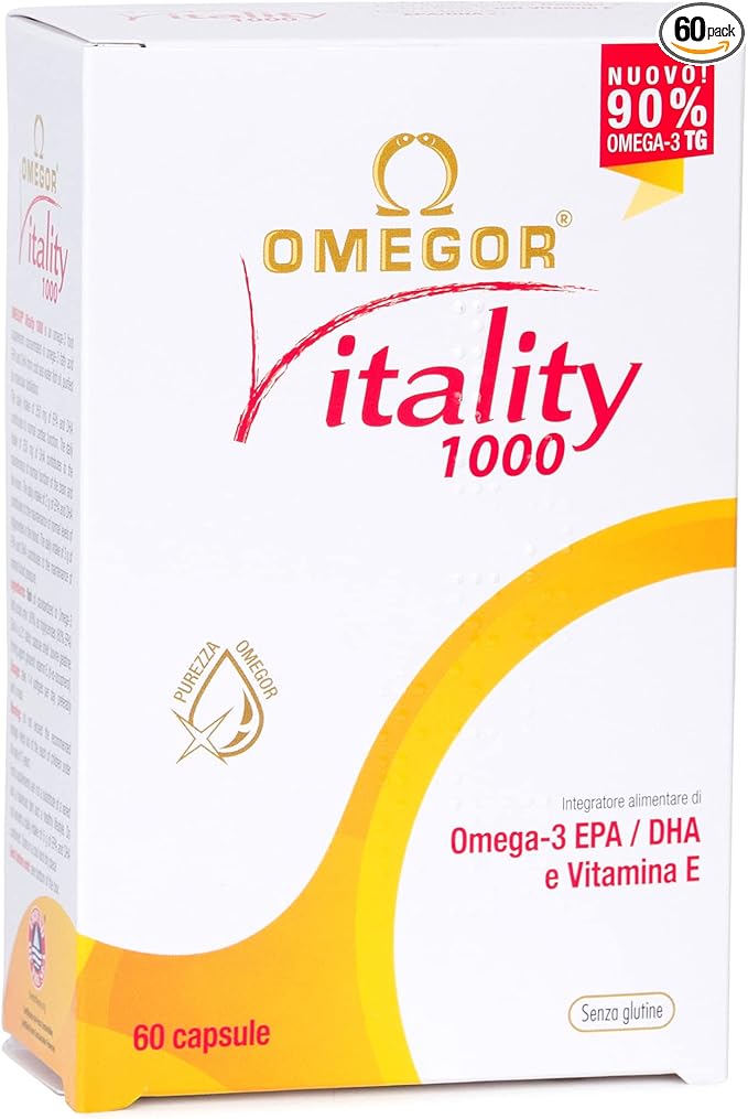 OMEGOR® Vitality 1000 with 90% Omega-3 5-Star Certified 2006. EPA 535mg and 268mg per 2 Capsules. 90% Triglyceride 60 Capsules