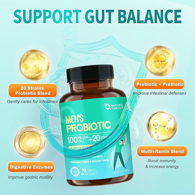 Probiotics for Men Digestive Health 100 (90 Tablets)