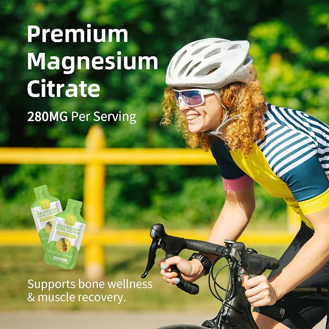 Magnesium Citrate Liquid (10 oz), High Absorption Magnesium Citrate Drink, Magnesium Citrate Oral Solution Supplement with Bromelain, Vitamin C D3 B6 Zinc for Night, Muscle & Energy Support