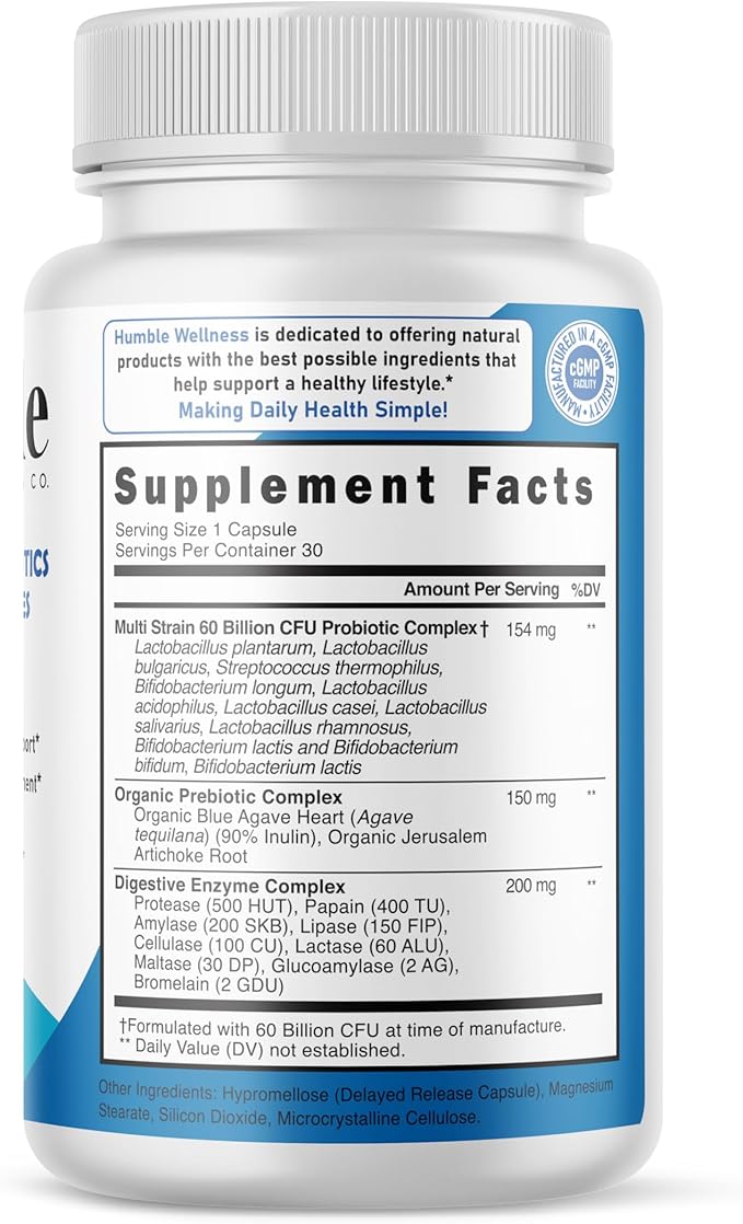 Organic Prebiotics + Probiotics Supplement 60 Billion