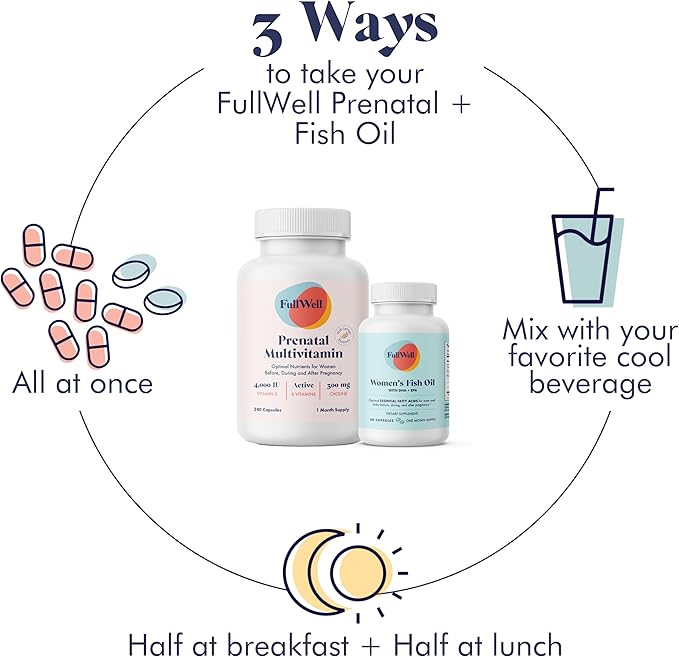 Prenatal Vitamin Lemon + DHA 3 Fish 26+ Vital 3rd Party 30 Servings