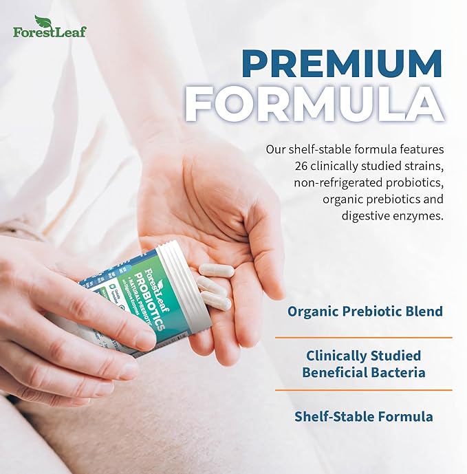 ForestLeaf Clinically Studied Probiotics 100 Billion 26 Strains 30 Capsules