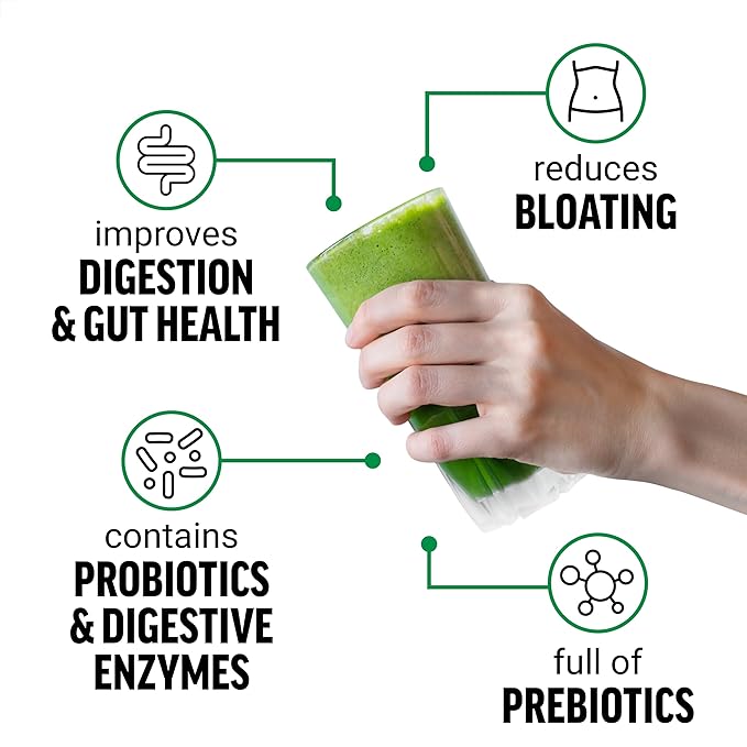 Force Factor Smarter Greens Superfoods Powder to Support Digestion, Gut Health, Bloating, Greens Powder with Probiotics, Prebiotics, Digestive Enzymes, & Adaptogens, Pomegranate Berry, 60 Servings