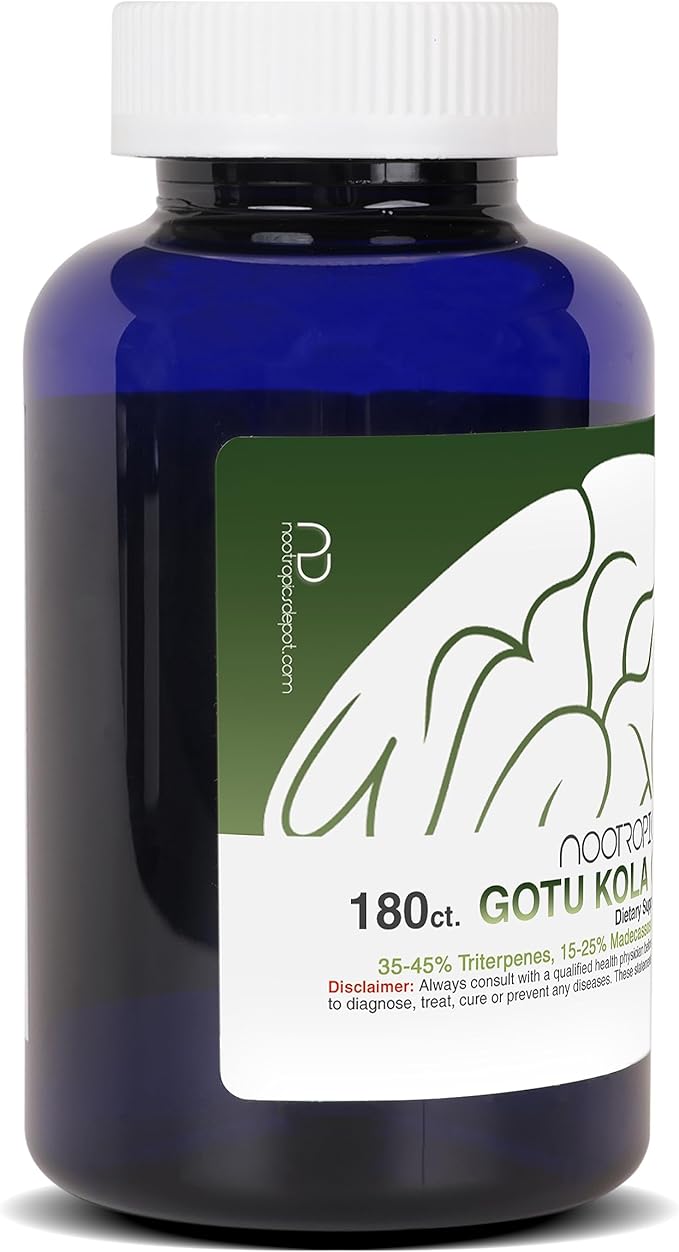 Nootropics Depot Gotu Kola Extract Capsules 120mg | 180 Count 35-45% Triterpenes