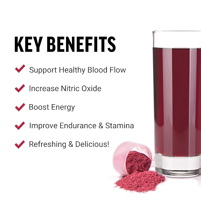Force Factor Total Beets Drink Mix Superfood Powder with Nitrates to Support Circulation, Nitric Oxide, Energy, Endurance, and Stamina, Cardiovascular Heart Health Supplement, 90 Servings, 3-Pack