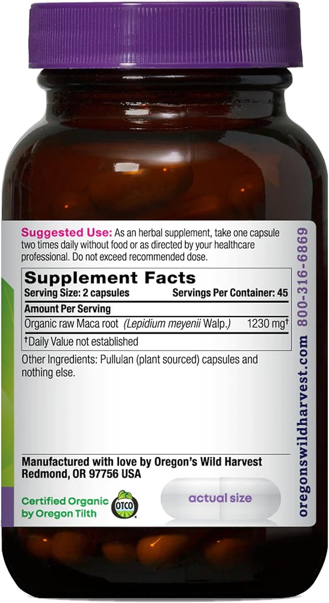 Oregon's Wild Harvest Maca Root 90 Count