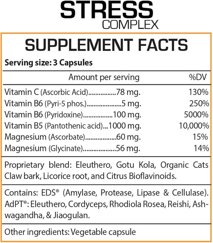 Stress Complex, Stress, Energy and Mood Support 60 Vegetarian