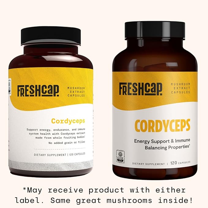 FreshCap Cordyceps Mushroom Supplements (120 Capsules)