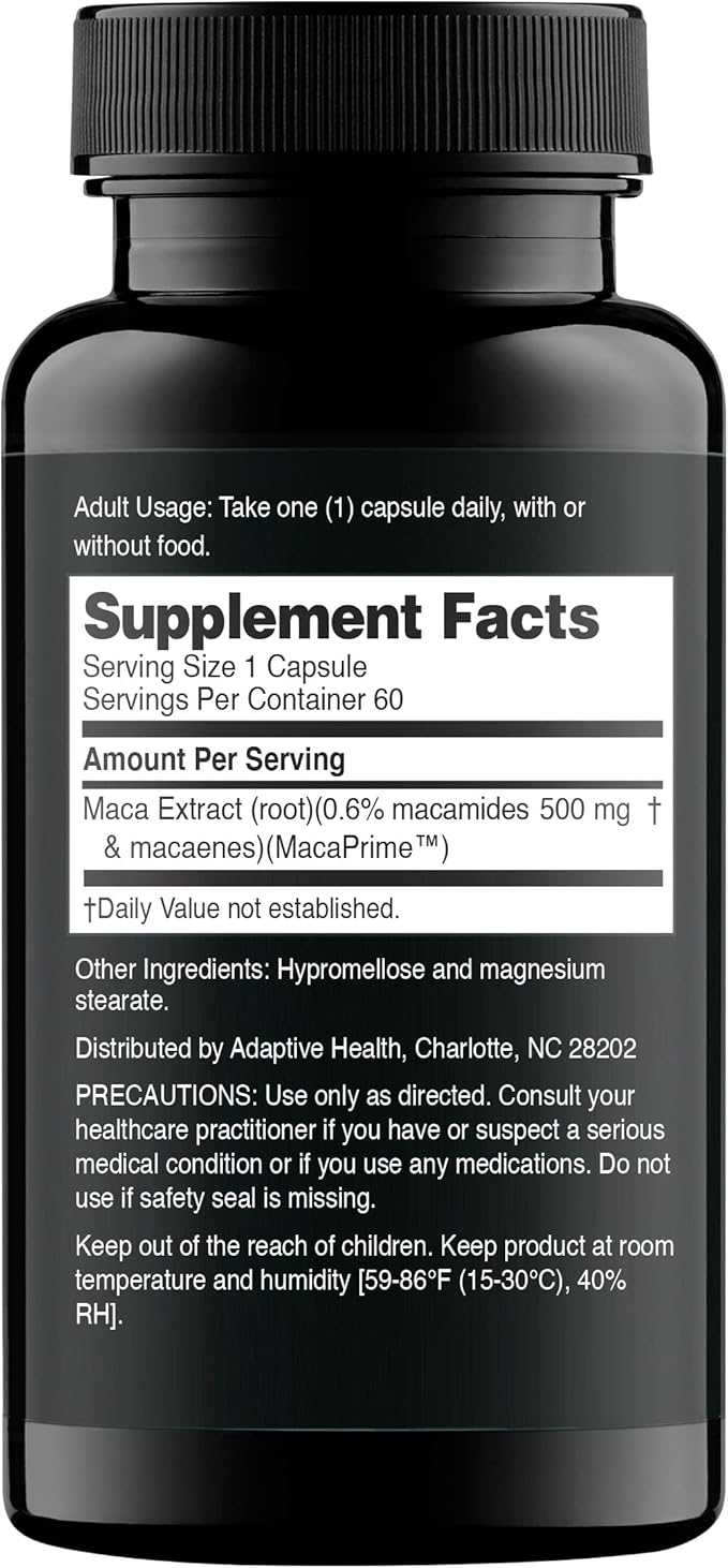 Nugenix Essentials Maca Root Powder Capsules 100% Peruvian 60 Count