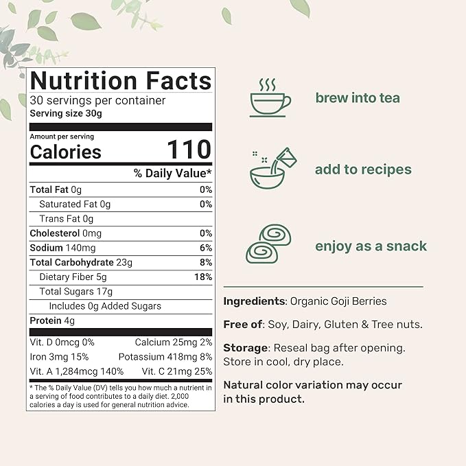Organic Goji Berries, 32 Ounces 100% Natural